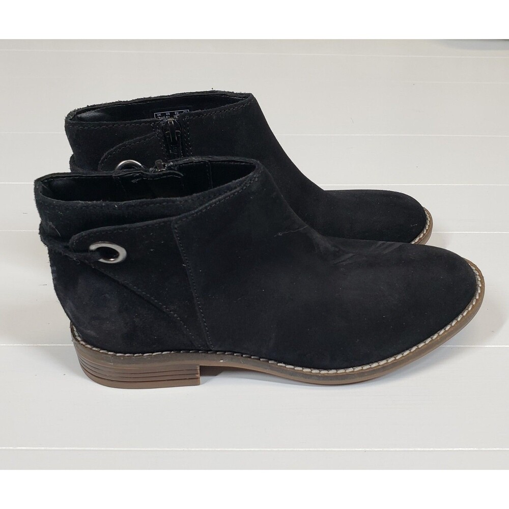 Clark's Collection Womens Black Suede Leather Zip Up Booties Size 5.5 NEW